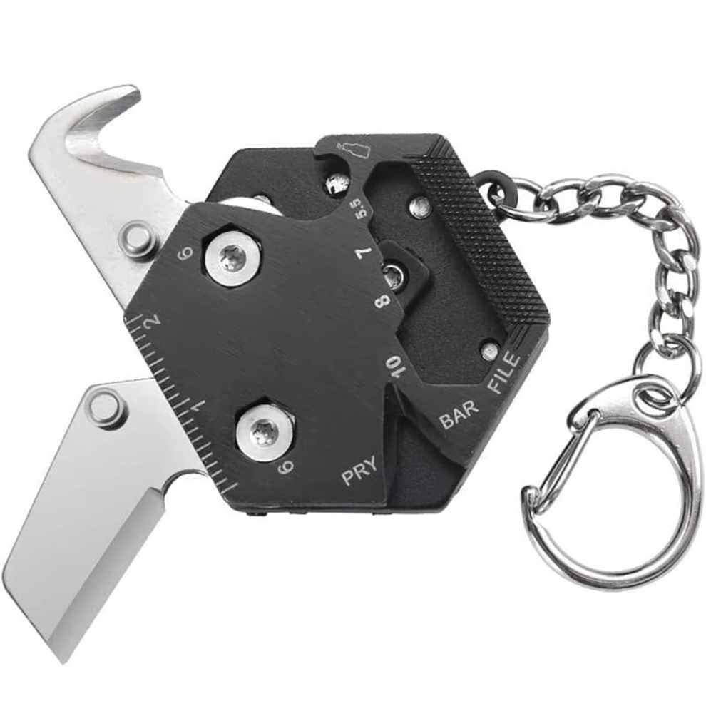 Multifunctional Hexagon Coin Outdoor Key Chain Too 4851229063101