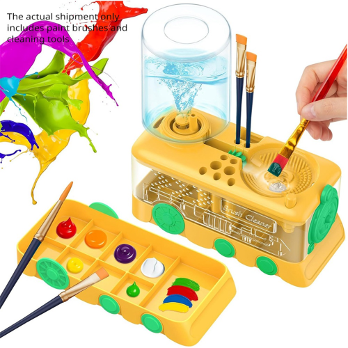 Upgraded Cartoon Paint Brush Cleaner with Tray, Ho 2