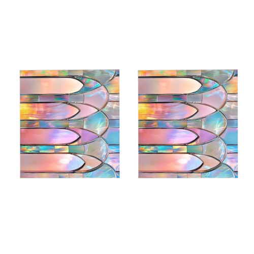 Retro Colorful Window Stickers PVC Electrostatic V 2