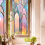 Retro Colorful Window Stickers PVC Electrostatic V 6