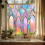 Retro Colorful Window Stickers PVC Electrostatic V 7