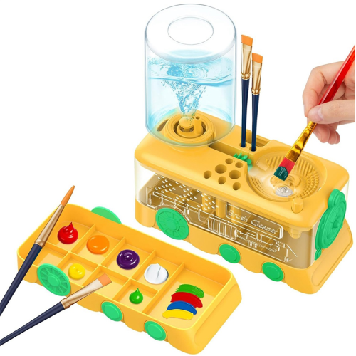 Upgraded Cartoon Paint Brush Cleaner with Tray, Ho 1