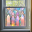 Retro Colorful Window Stickers PVC Electrostatic V 4