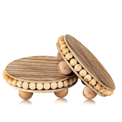2Pcs Wood Risers for Display Decorative,Round Bead 1