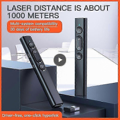 (black 5pcs)Rechargeable Wireless Presenter For Powerpoint Presentation Ppt Red Light Pointer Remote Control Presentation 1