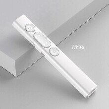 (white 2pcs)Rechargeable Wireless Presenter For Powerpoint Presentation Ppt Red Light Pointer Remote Control Presentation