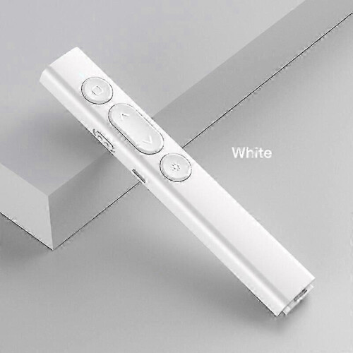 (white 5pcs)Rechargeable Wireless Presenter For Powerpoint Presentation Ppt Red Light Pointer Remote Control Presentation