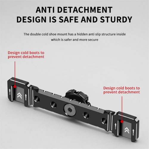 Cold Shoe Mount Bracket Dual Hot Extension Bar Pla 2