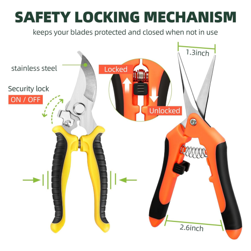 3 Pack Garden Pruning Shears, Stainless Steel Gard 2