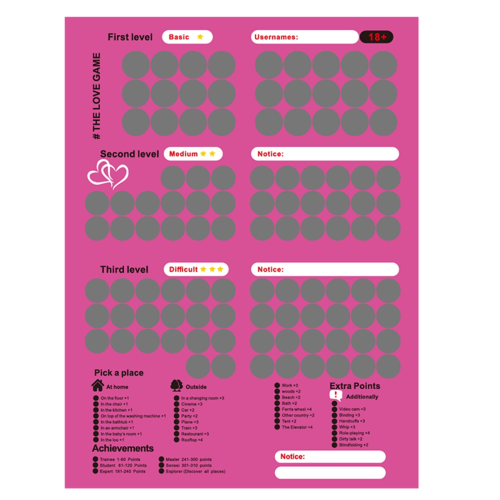 The Loves Games Scratch Off Poster Game for Couple