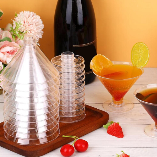 80 Pack Plastic Glasses Disposable Cocktail 5 Oz G 2