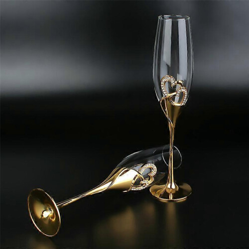 2-Piece Crystal Champagne Glass Goblet Valentine's Day Gift 2