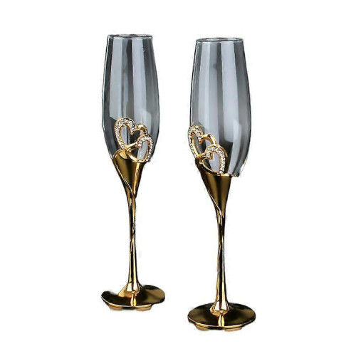 2-Piece Crystal Champagne Glass Goblet Valentine's Day Gift