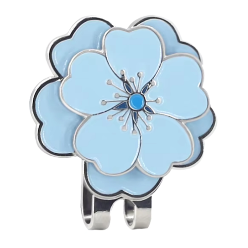 Removable Yellow Flower Pattern Golf Cap Clip with 1