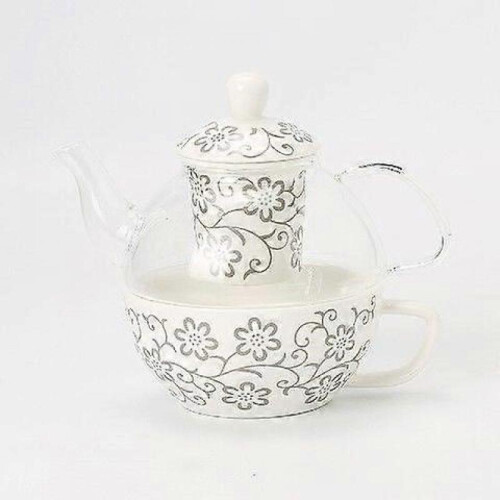 (C)Teapot With A Cup Of Glass Teapot