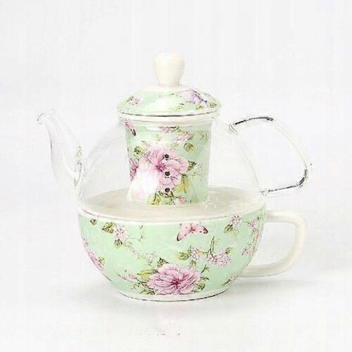 (D)Teapot With A Cup Of Glass Teapot