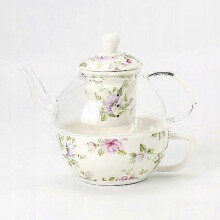 (B)Teapot With A Cup Of Glass Teapot