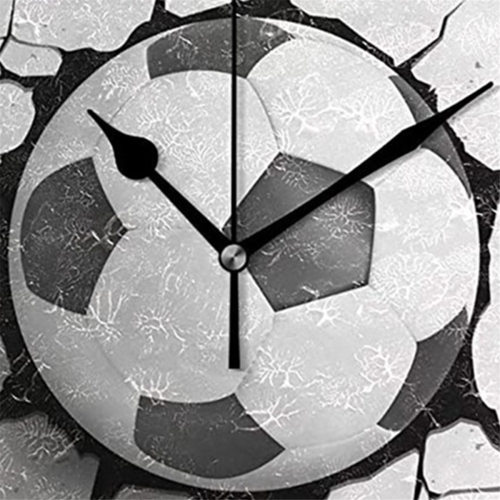 12Inch Football Wall Crack Clock Round Mute Quartz 2