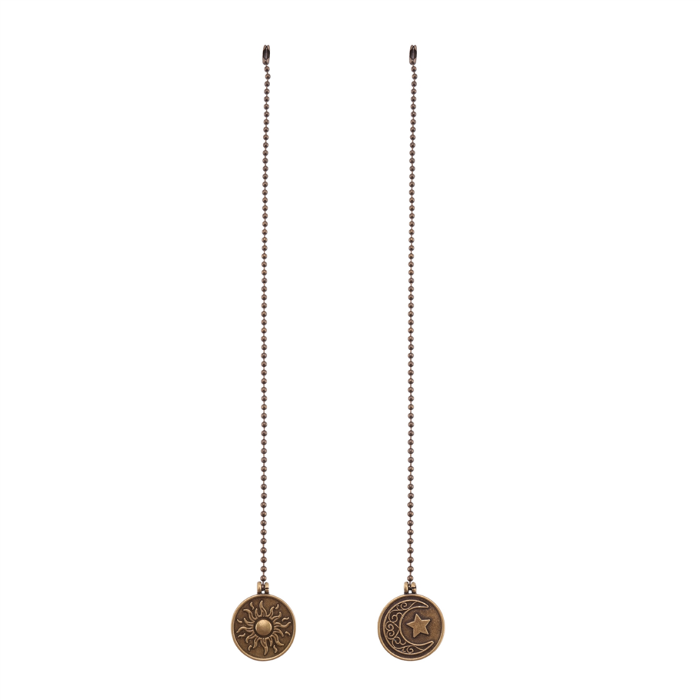 2Pcs Ceiling Fan Pull Chain Set Pattern Chains Ext