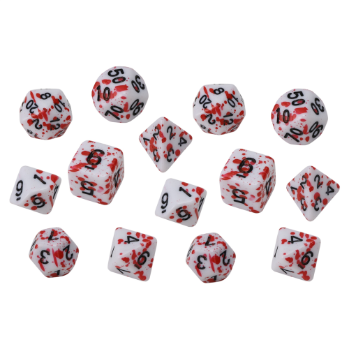 14 Pieces Blood Splatter Dice Polyhedral 7-Die Set 1