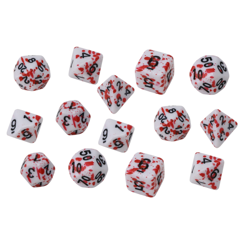 14 Pieces Blood Splatter Dice Polyhedral 7-Die Set 2