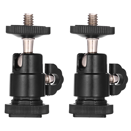 Mini Ball Head [2 Pack] With Hot Shoe Mount Adapte 2
