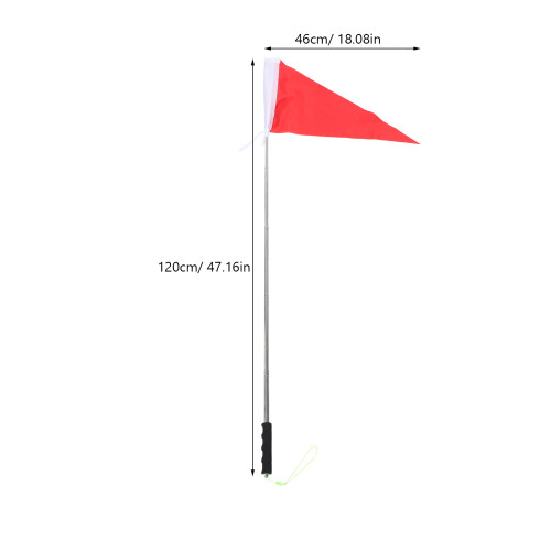 Portable Red Polyester Tour Guide Flag with Stainless Steel Stick 1