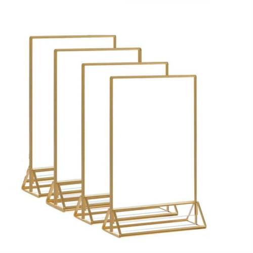 Acrylic Sign Holder Gold Picture Frame Double Side 1