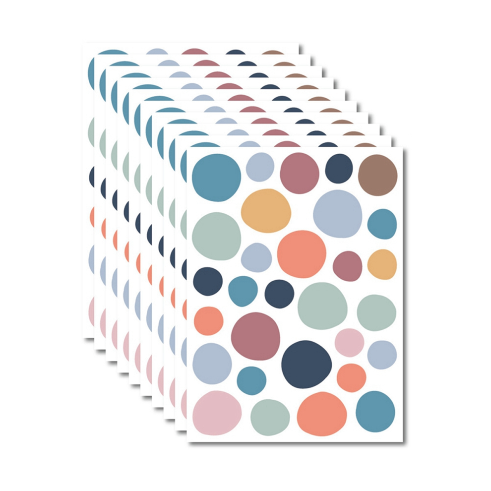300Pcs Colorful Polka Dots Wall Stickers Peel And Semoic