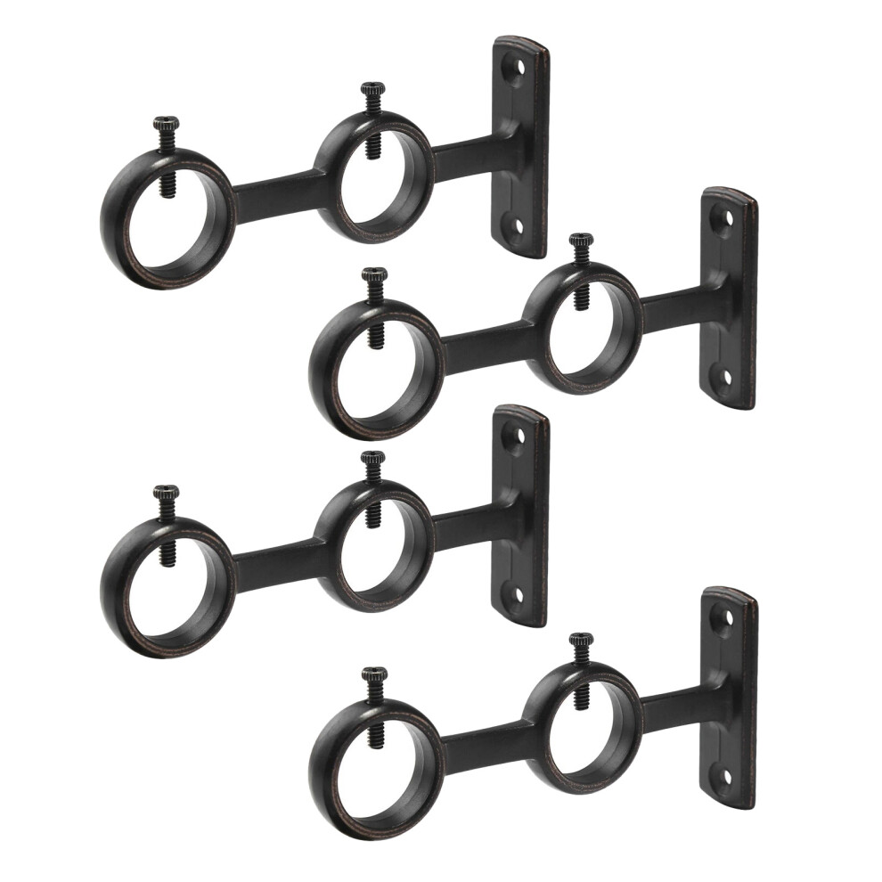 Semoic Curtain Rod Bracket Sturdy Adjustable Double Brack