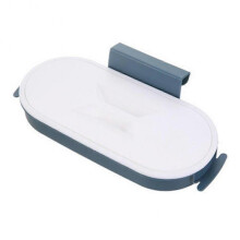 (Dark Blue)Kitchen Plastic Garbage Hanging Bag Portable Trash Storage Hanger Bag Hook Drying Rack Pad Dry Shelves Holder Organzier Gadgets