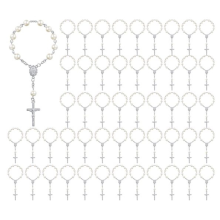 50PCS Mini Rosaries Baptism Acrylic Rosary Beads F