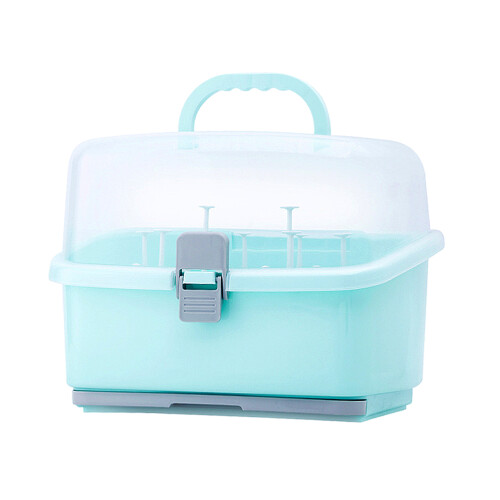 Green Baby Bottle Case Durable Plastic Milk Bottle Storage Box