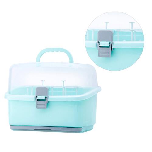 Green Baby Bottle Case Durable Plastic Milk Bottle Storage Box 1