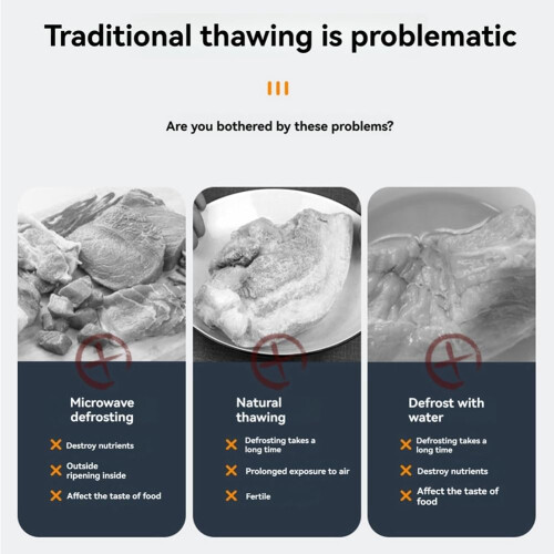 Smart Defrosting Machine For Meat Thawing Trays - Home Use Temperature-Control Device With Draining Basket 2