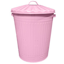 Pink Metal Dust Bin Retro Metal Bin Waste Rubbish Recycle Bin 90L