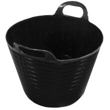 Flexible Tub with Handles 42 Litres Black Garden Tub Plastic Storage Container for Home, Washing, Garden Waste Animal Feed and DIY Projects 42L