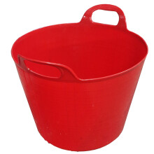 Flexible Tub with Handles 42 Litres Red Garden Tub Plastic Storage Container for Home, Washing, Garden Waste Animal Feed and DIY Projects 42L