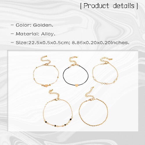 Raindrops Anklet Accessory Vacation For Women's Bride Golden 1