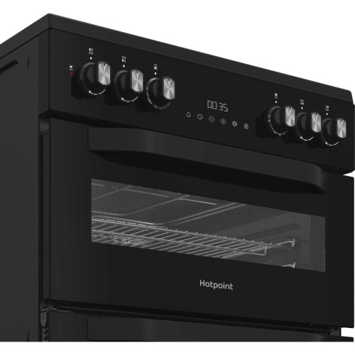 Hotpoint Hotpoint HDD6GDC2B1 Dual Fuel Double Oven Cooker - Black 2