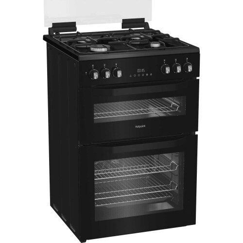 Hotpoint Hotpoint HDD6GDC2B1 Dual Fuel Double Oven Cooker - Black 1