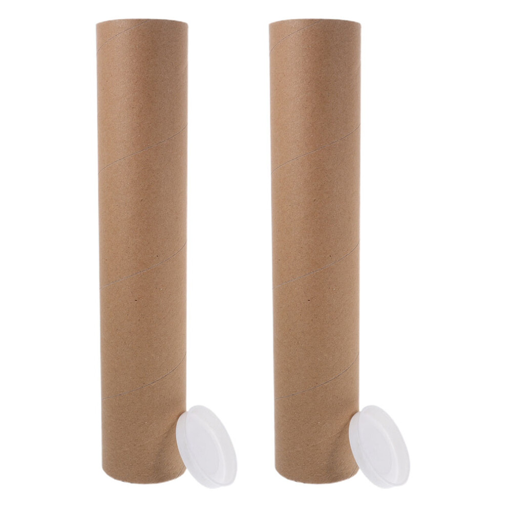 2pcs Kraft Mailing Tubes with Caps for Shipping Storing Posters
