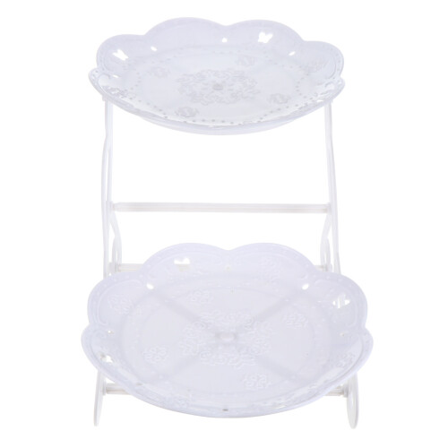 1Pc White Dessert Stand Display Rack Storage Shelf 2