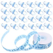100St Lichtgewicht Blauwe Babyfopspeen Decor Acryl Baby Shower Fun