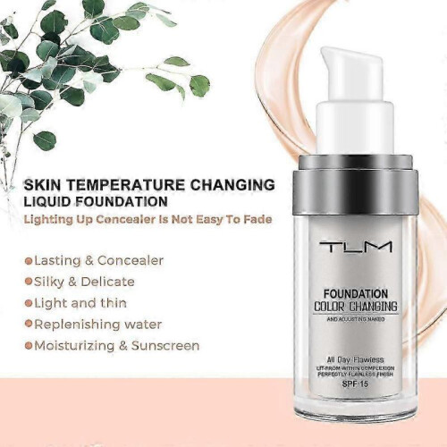 2PCS TLM Color Changing Foundation Flawless Liquid Makeup Base Face Concealer for Aging Skin 1