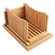 Bamboo Wood Bread Cutter Model A - Adjustable Thickness For Homemade Bread, Toast Cutting Board, Bread Maker Compatible