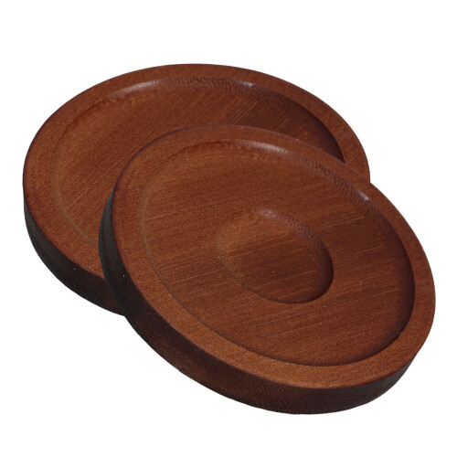2Pcs Round Wood Coaster For Whisky Glass