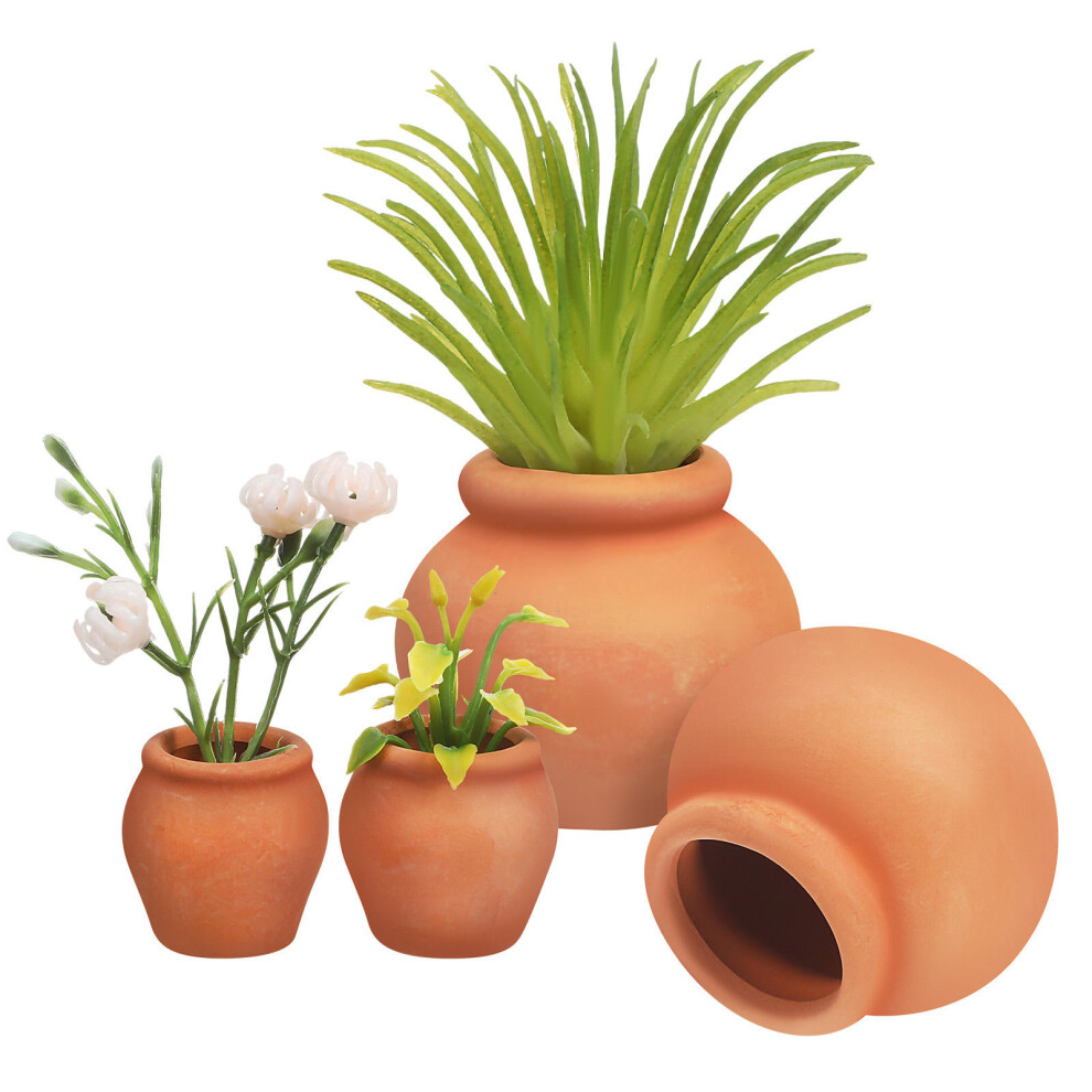 4pcs Mini Terracotta Clay Pots Dollhouse Flower Pot Bonsai Gardening-image-OPC-PJFMKFV-NEW