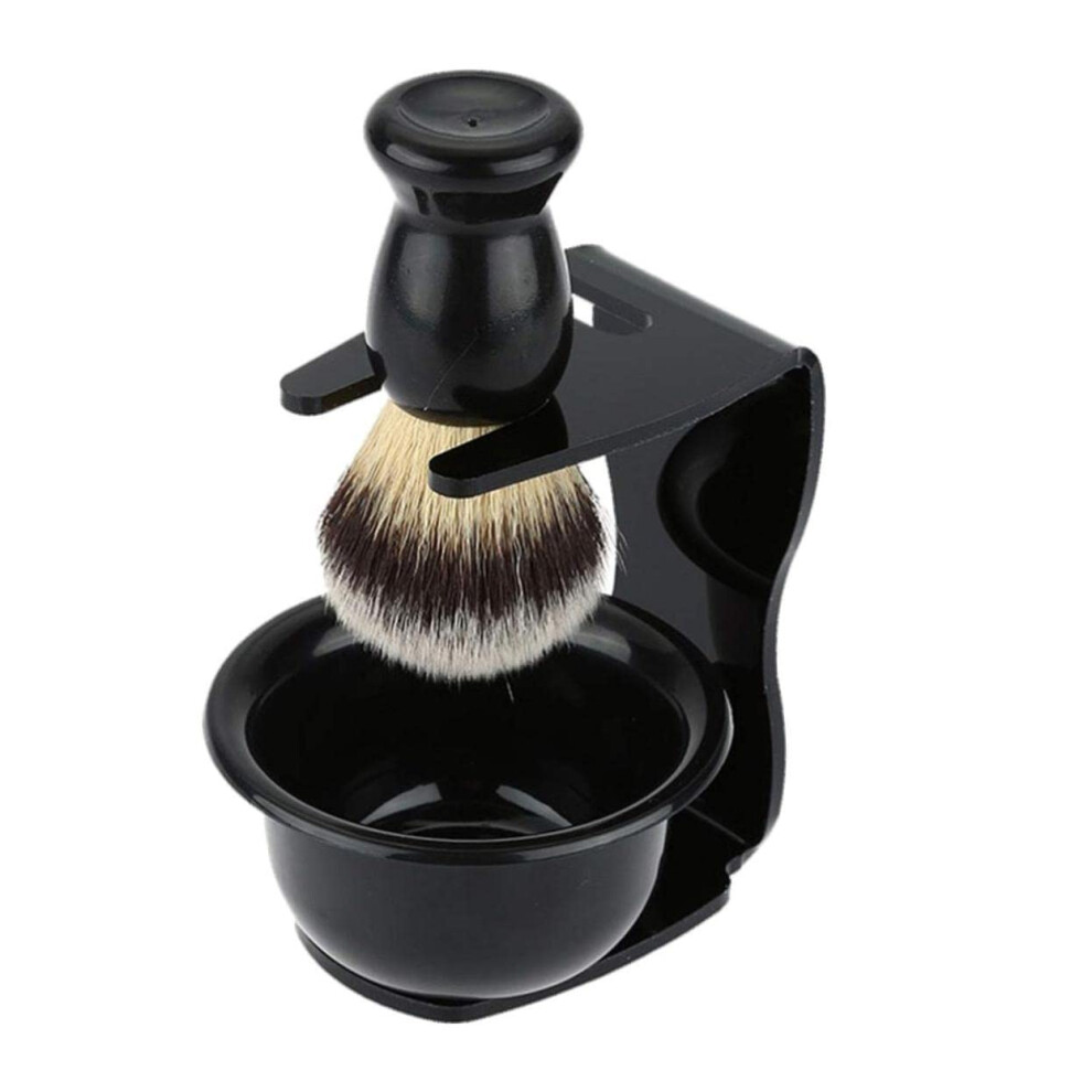 Shaving Stand Set With Brush Holder And Bowl Made Of Acrylic For Clean Countertop