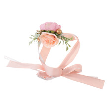 1Pc Lavender Wedding Wrist Flower Bridal Hand Corsage Artificial Silk